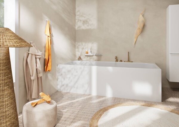 Hansgrohe Tecturis S tříotvorová baterie na okraj vany s jednotkou sBox, kartáčovaný bronz 73447140