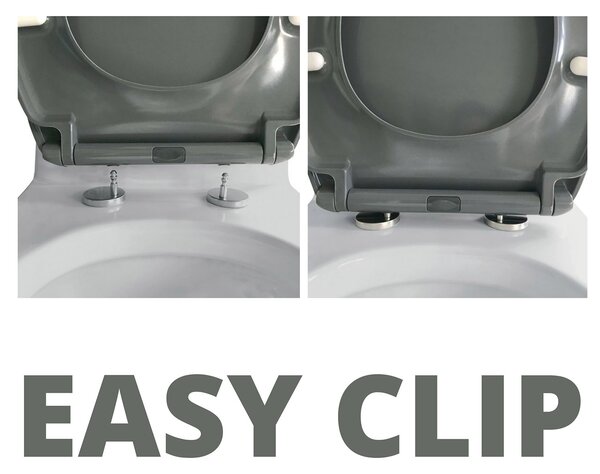 Spirella WC prkénko EASY CLIP, šedé, duroplast Thermodur