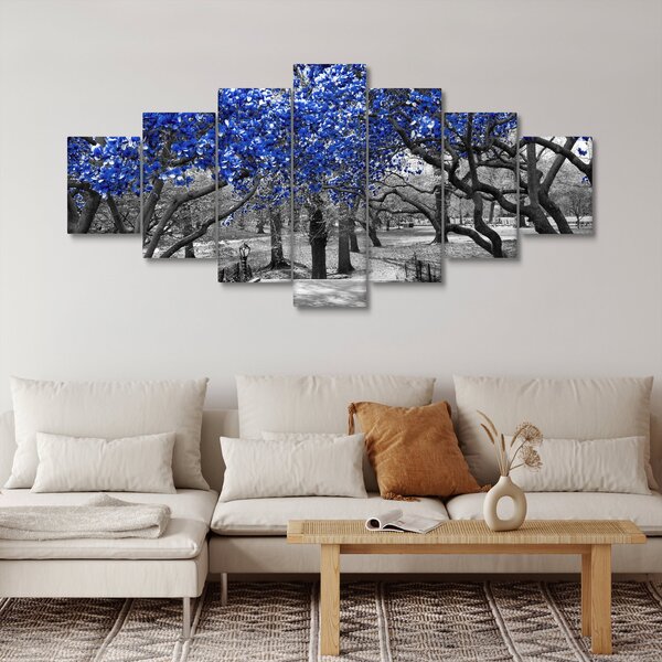 Obraz - Modré stromy, Central Park, New York (210x100 cm)
