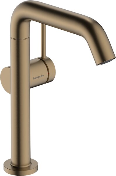 Hansgrohe Tecturis S páková umyvadlová baterie 210 Fine CoolStart EcoSmart+ s otočným výtokem a odtokovou soupravou PushOpen, kartáčovaný bronz 73360140