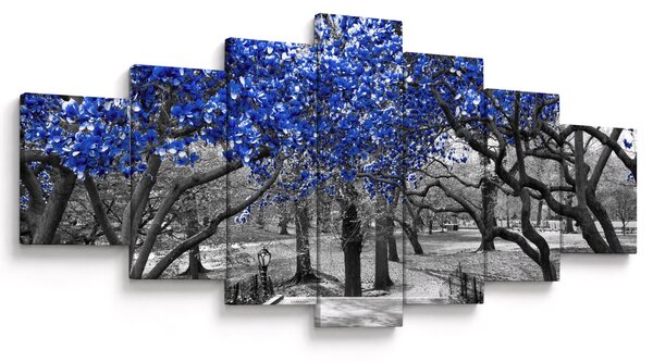 Obraz - Modré stromy, Central Park, New York (210x100 cm)