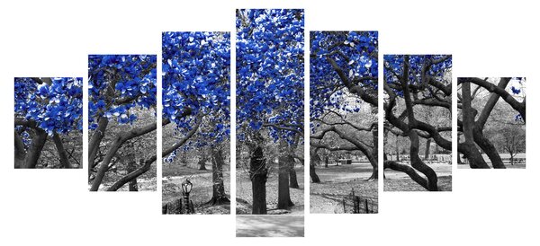 Obraz - Modré stromy, Central Park, New York (210x100 cm)