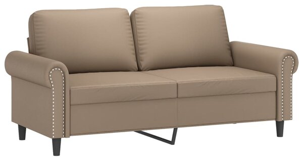 2místná pohovka s polštáři cappuccino 140 cm umělá kůže 3200934