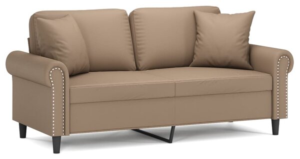 2místná pohovka s polštáři cappuccino 140 cm umělá kůže 3200934