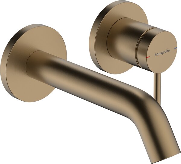 Hansgrohe Tecturis S páková umyvadlová baterie pod omítku, montáž na stěnu EcoSmart+ s výtokem 16,5 cm, kartáčovaný bronz 73350140