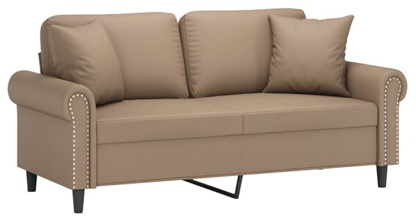2místná pohovka s polštáři cappuccino 140 cm umělá kůže 3200934