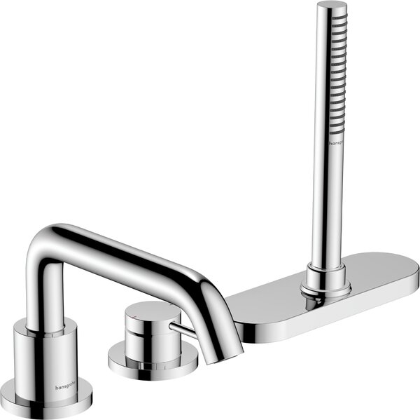 Hansgrohe Tecturis S tříotvorová baterie na okraj vany s jednotkou sBox, chrom 73447000