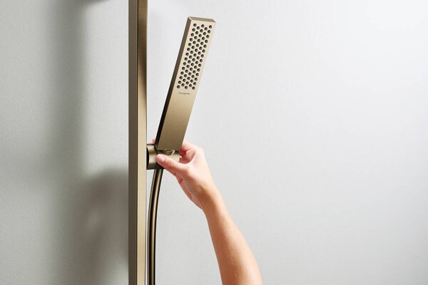 Hansgrohe Pulsify E tyčová ruční sprcha 100 1jet EcoSmart, kartáčovaný bronz 24320140