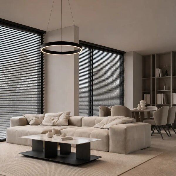 Nova Luce Černé kovové závěsné LED světlo Ovia 60 cm