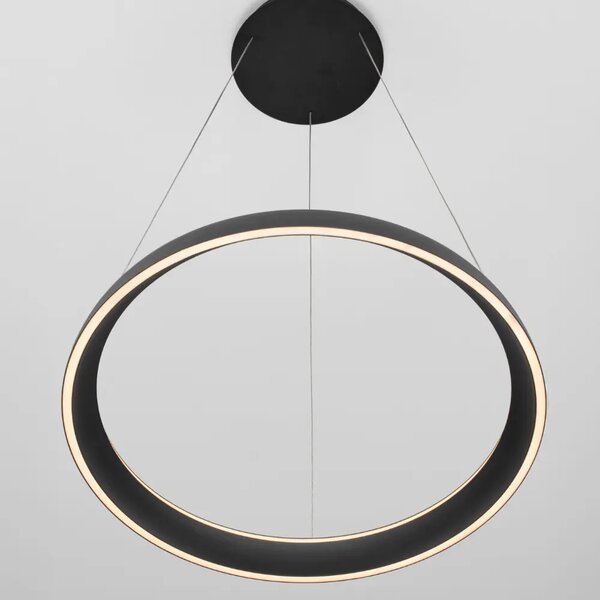 Nova Luce Černé kovové závěsné LED světlo Ovia 60 cm