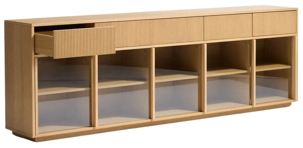 LÉTO -15% Kave Home Dubová komoda Helvine 243 x 40 cm