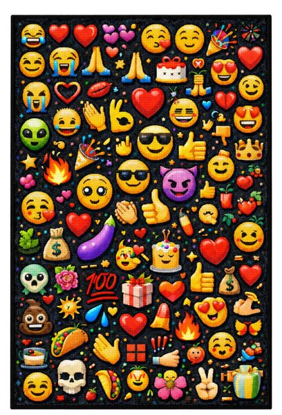 Protiskluzový herní koberec Emoji 3D