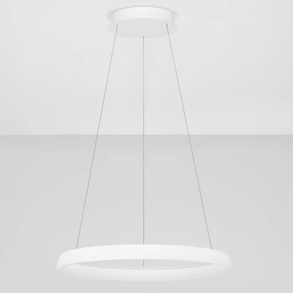 Nova Luce Bílé kovové závěsné LED světlo Ovia 60 cm