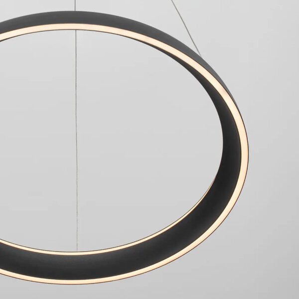 Nova Luce Černé kovové závěsné LED světlo Ovia 60 cm
