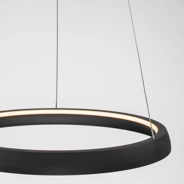 Nova Luce Černé kovové závěsné LED světlo Ovia 60 cm