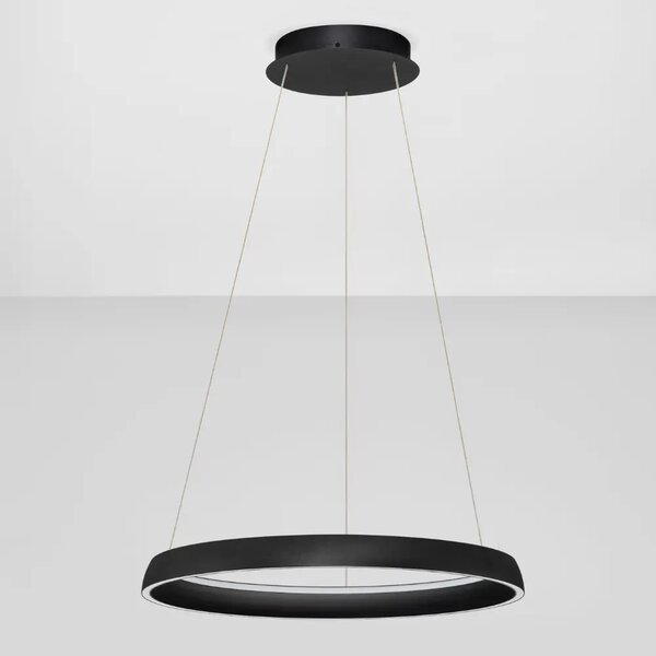 Nova Luce Černé kovové závěsné LED světlo Ovia 60 cm