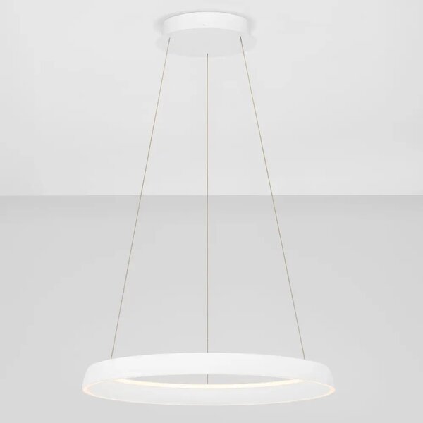 Nova Luce Bílé kovové závěsné LED světlo Ovia 60 cm