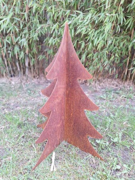 Kovová zahradní dekorace Stromek 3D menší 70 cm corten