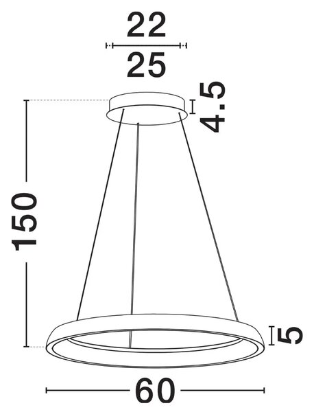 Nova Luce Bílé kovové závěsné LED světlo Ovia 60 cm