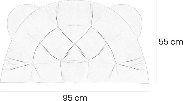 Čalouněná opěrka hlavy BEAR Velvet 95x55 cm - růžová