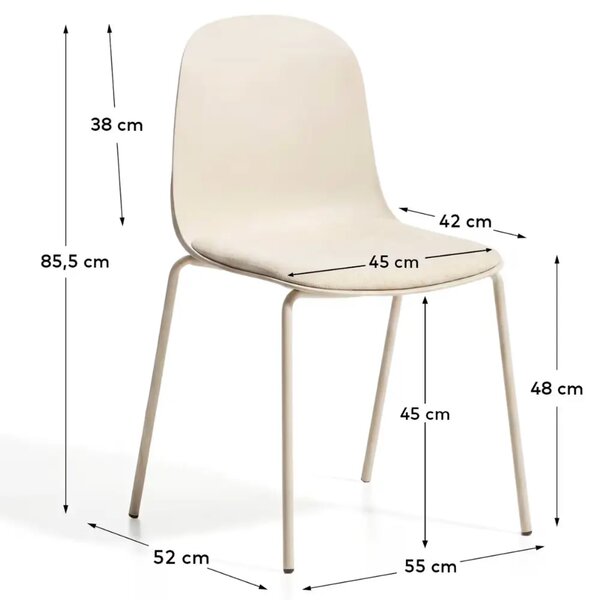 Kave Home Béžová jídelní židle Debari
