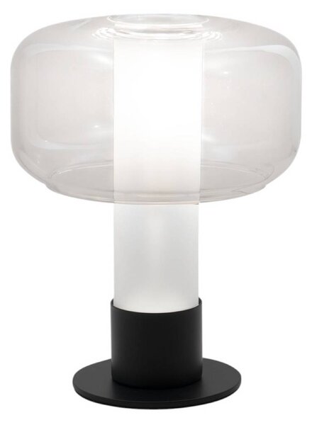 Fabas Luce Stolní lampa Flick, čirá, sklo, 28 cm, stmívatelná, E14, stmívatelný, Čirá / transparetní, Obývací pokoj / jídelna, Sklo, Moderní