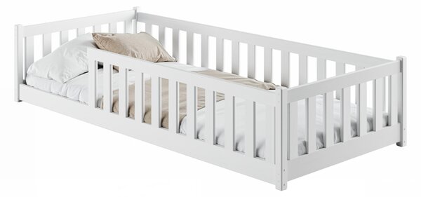 Dětská Montessori postel z masivu borovice BETTY - 160x80 cm - BÍLÁ