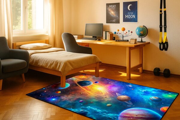 Protiskluzový herní koberec Galaxie