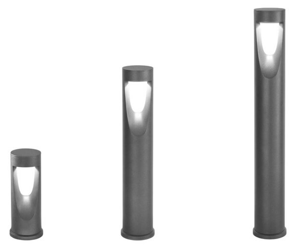 Fabas Luce LED osvětlení cesty Teo, výška 60 cm, černé, kov, IP65, Černá, Hliník, Moderní