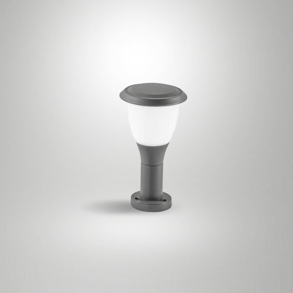 Fabas Luce Základna lampy Thiago, 30 cm, tmavě šedá, kov, E27, IP65, stmívatelný, Černá, Hliník, Moderní