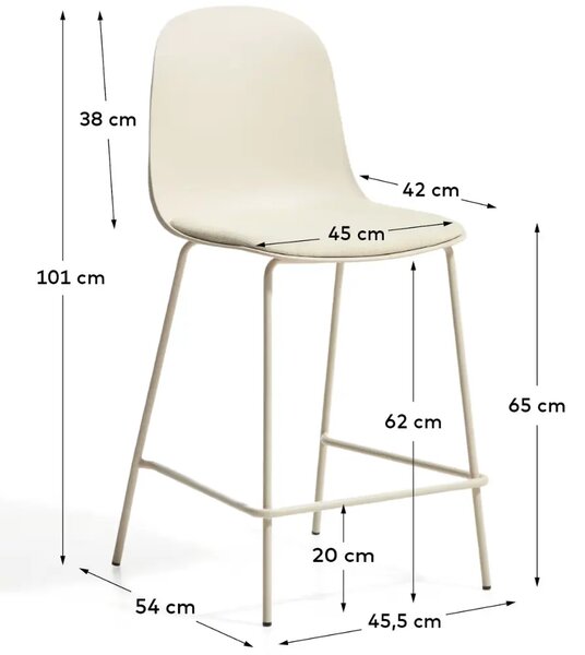 LÉTO -15% Kave Home Béžová barová židle Debari 65 cm