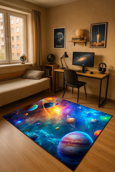 Protiskluzový herní koberec Galaxie