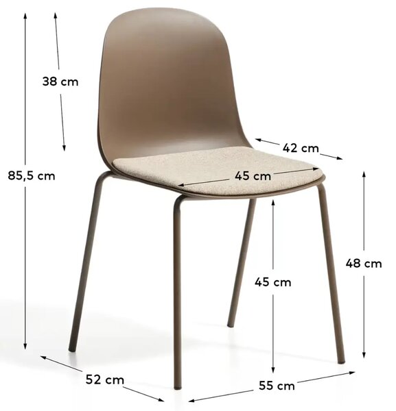 LÉTO -15% Kave Home Hnědá jídelní židle Debari