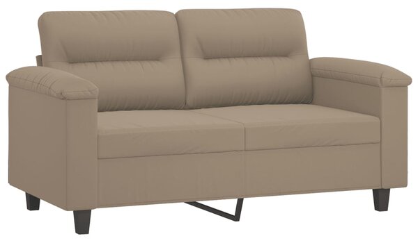 2místná pohovka s polštáři taupe 120 cm tkanina z mikrovlákna 3200965