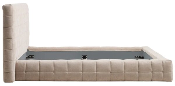 Kave Home Béžová dvoulůžková postel Luiana 180 x 200 cm s odnímatelným potahem