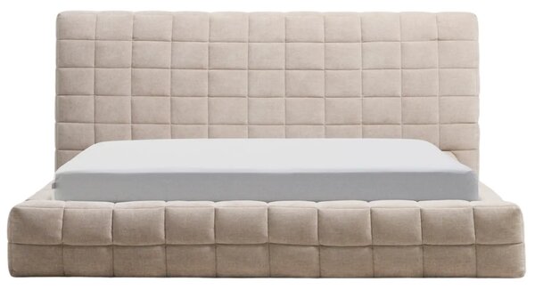 Kave Home Béžová dvoulůžková postel Luiana 180 x 200 cm s odnímatelným potahem