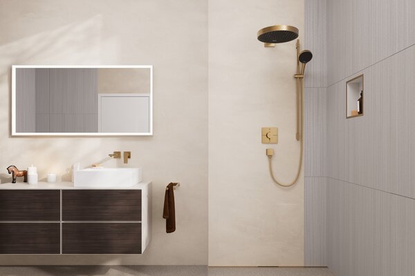 Hansgrohe ShowerSelect Comfort E Termostat pod omítku pro 2 spotřebiče, kartáčovaný bronz 15572140
