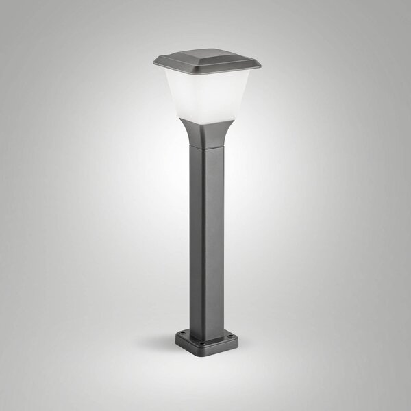 Fabas Luce Osvětlení cesty Lena, 60 cm, tmavě šedá, kov, E27, IP65, stmívatelný, Černá, Hliník, Moderní