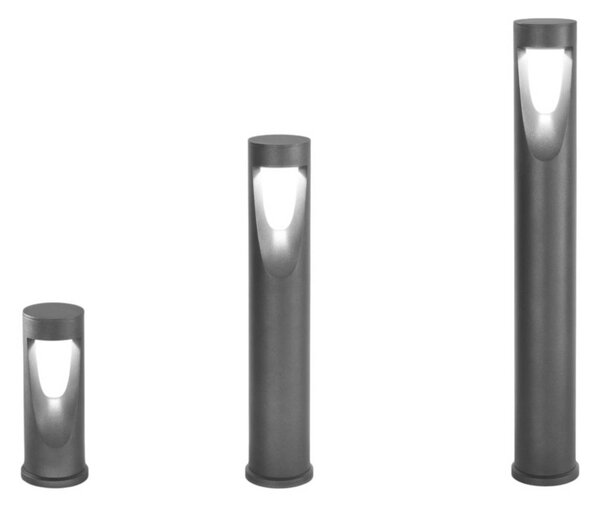 Fabas Luce LED osvětlení cesty Teo, výška 80 cm, černé, kov, IP65, Černá, Hliník, Moderní