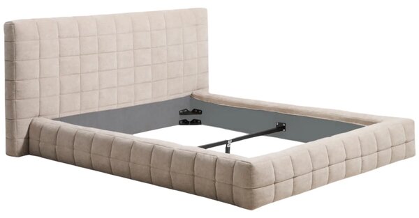 Kave Home Béžová dvoulůžková postel Luiana 180 x 200 cm s odnímatelným potahem
