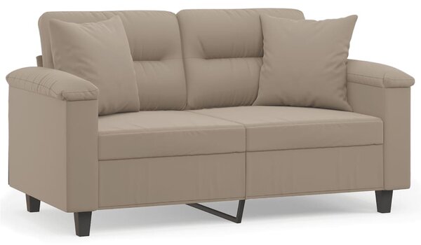 2místná pohovka s polštáři taupe 120 cm tkanina z mikrovlákna 3200965