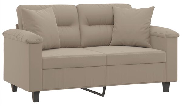 2místná pohovka s polštáři taupe 120 cm tkanina z mikrovlákna 3200965
