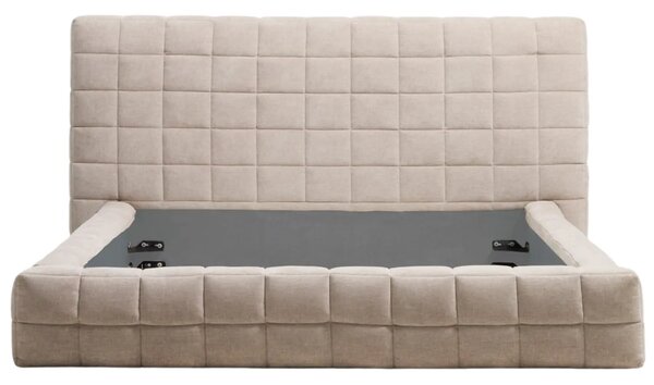 Kave Home Béžová dvoulůžková postel Luiana 160 x 200 cm s odnímatelným potahem