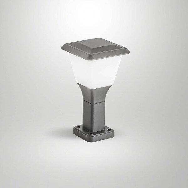 Fabas Luce Základna svítidla Lena, 30 cm, tmavě šedá, kov, E27, IP65, stmívatelný, Černá, Hliník, Moderní
