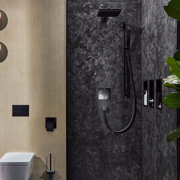 Hansgrohe ShowerSelect Comfort E Termostat pod omítku pro 2 spotřebiče, matná černá 15572670
