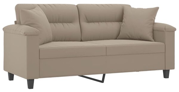 2místná pohovka s polštáři taupe 140 cm tkanina z mikrovlákna 3200971