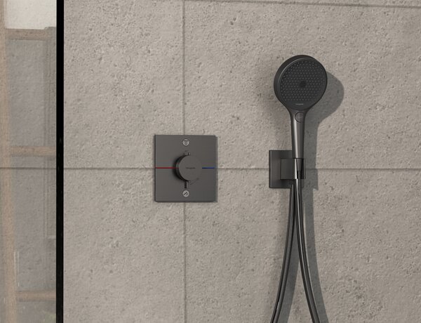 Hansgrohe ShowerSelect Comfort E Termostat pod omítku pro 2 spotřebiče, kartáčovaný černý chrom 15572340