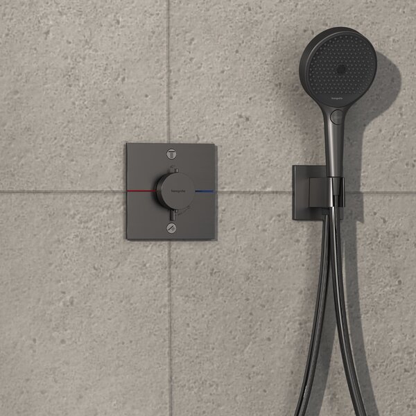 Hansgrohe ShowerSelect Comfort E Termostat pod omítku pro 2 spotřebiče, kartáčovaný černý chrom 15572340