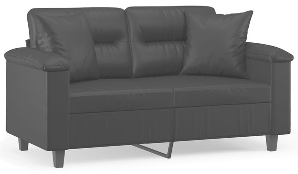 2místná pohovka s polštáři černá 120 cm umělá kůže 3200983
