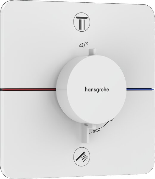 Hansgrohe ShowerSelect Comfort Q Termostat pod omítku pro 2 spotřebiče, matná bílá 15583700